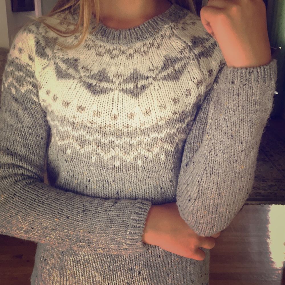 Gray and White Garage Sweater- Size XS (EUC)